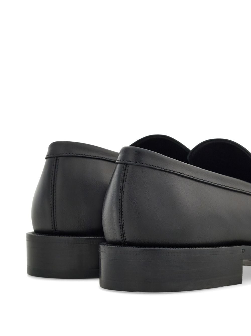 Shop Ferragamo Gancini-plaque Leather Loafers In Black