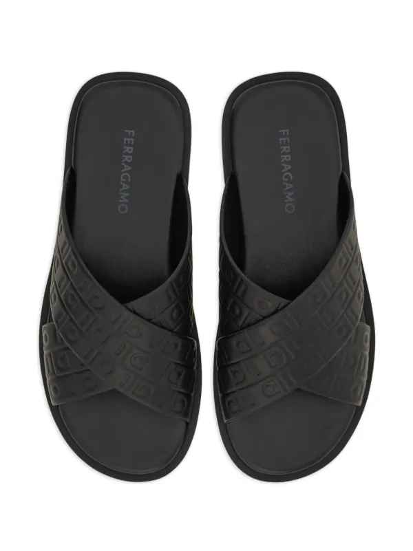 Ferragamo モノグラム サンダル | ブラック | FARFETCH JP