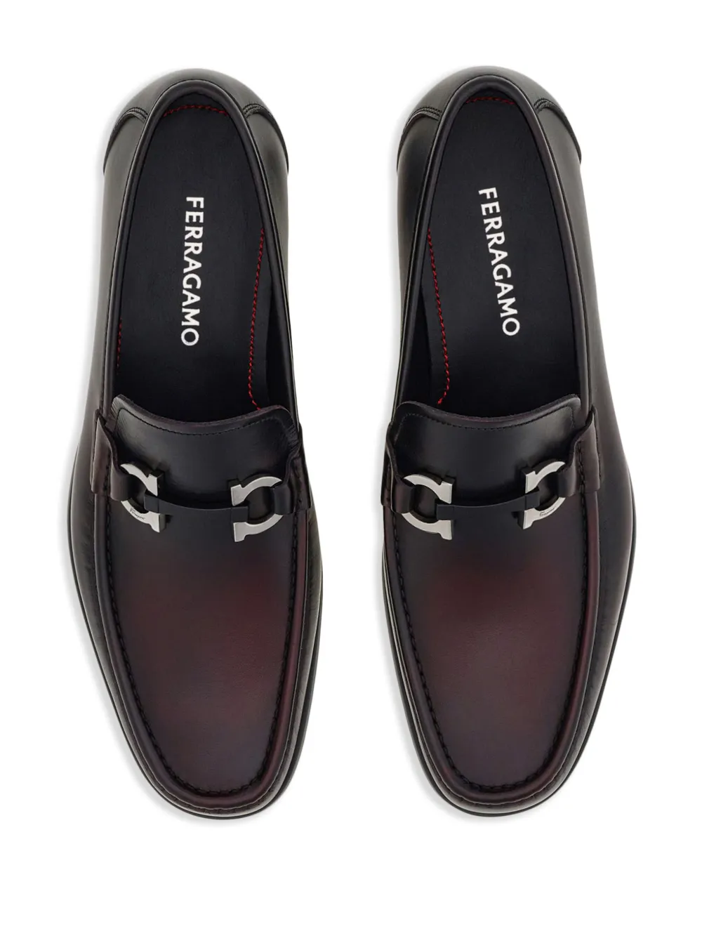 Ferragamo Gancini-plaque loafers Brown