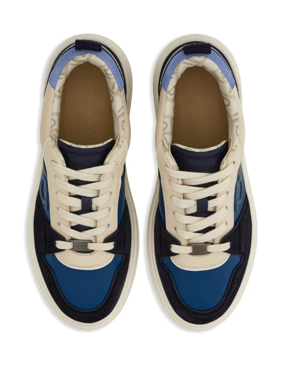 Ferragamo Gancini sneakers Navy blue Teal blue Mascarpone