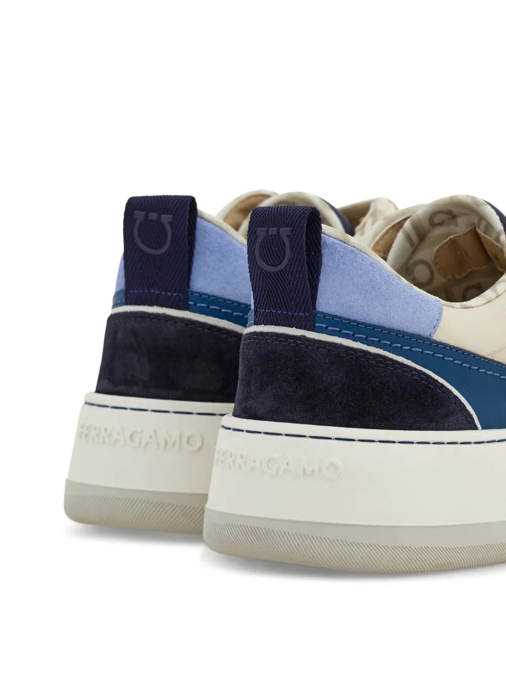 Ferragamo Gancini sneakers Navy blue Teal blue Mascarpone