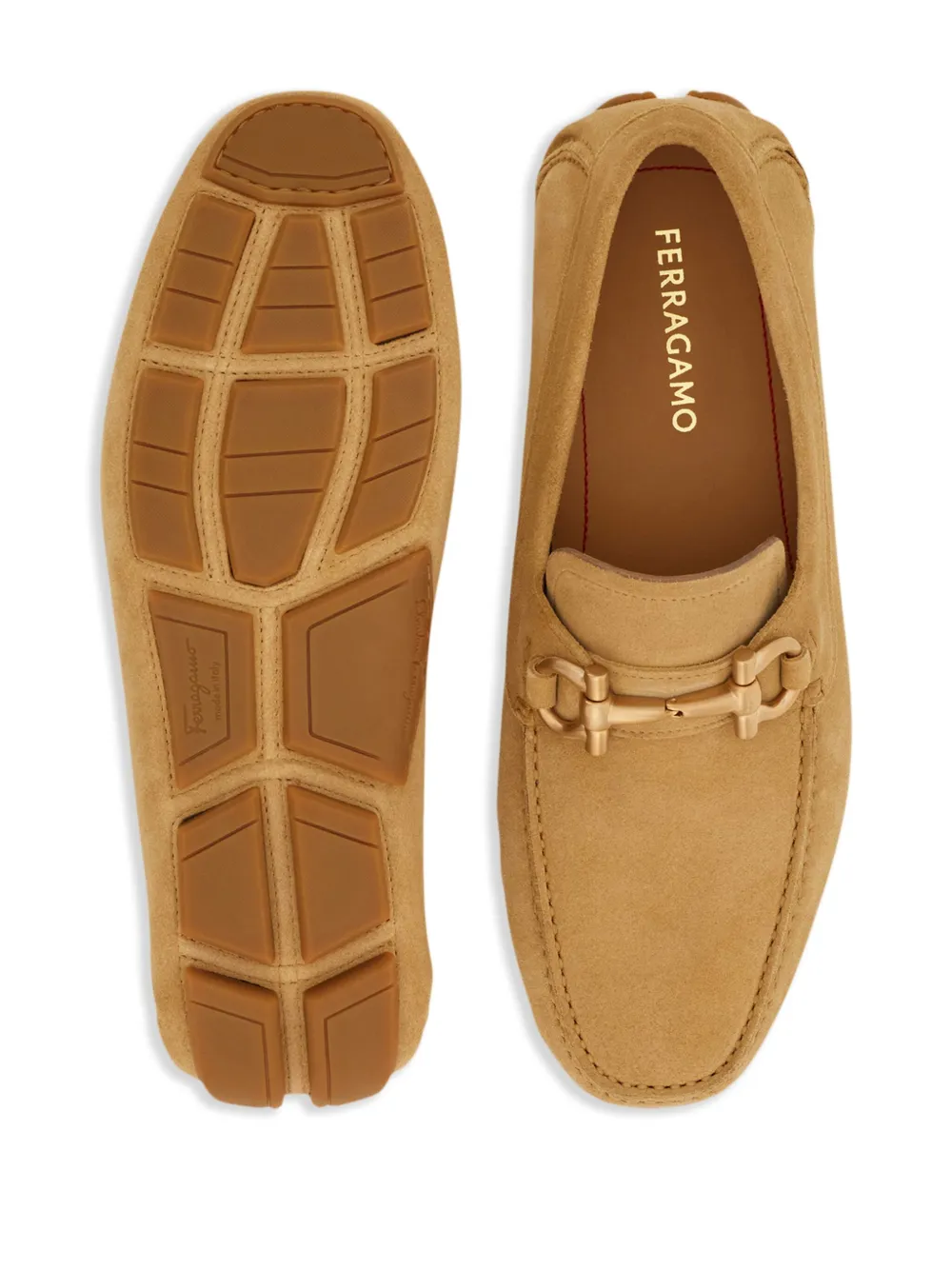 Ferragamo Gancini-plaque loafers Neutrals