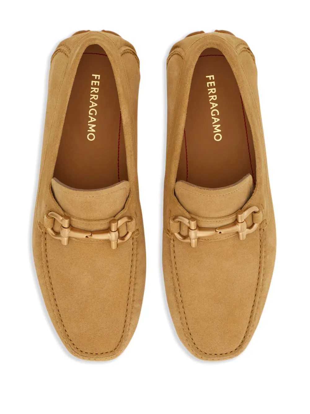 Ferragamo Gancini-plaque loafers Neutrals