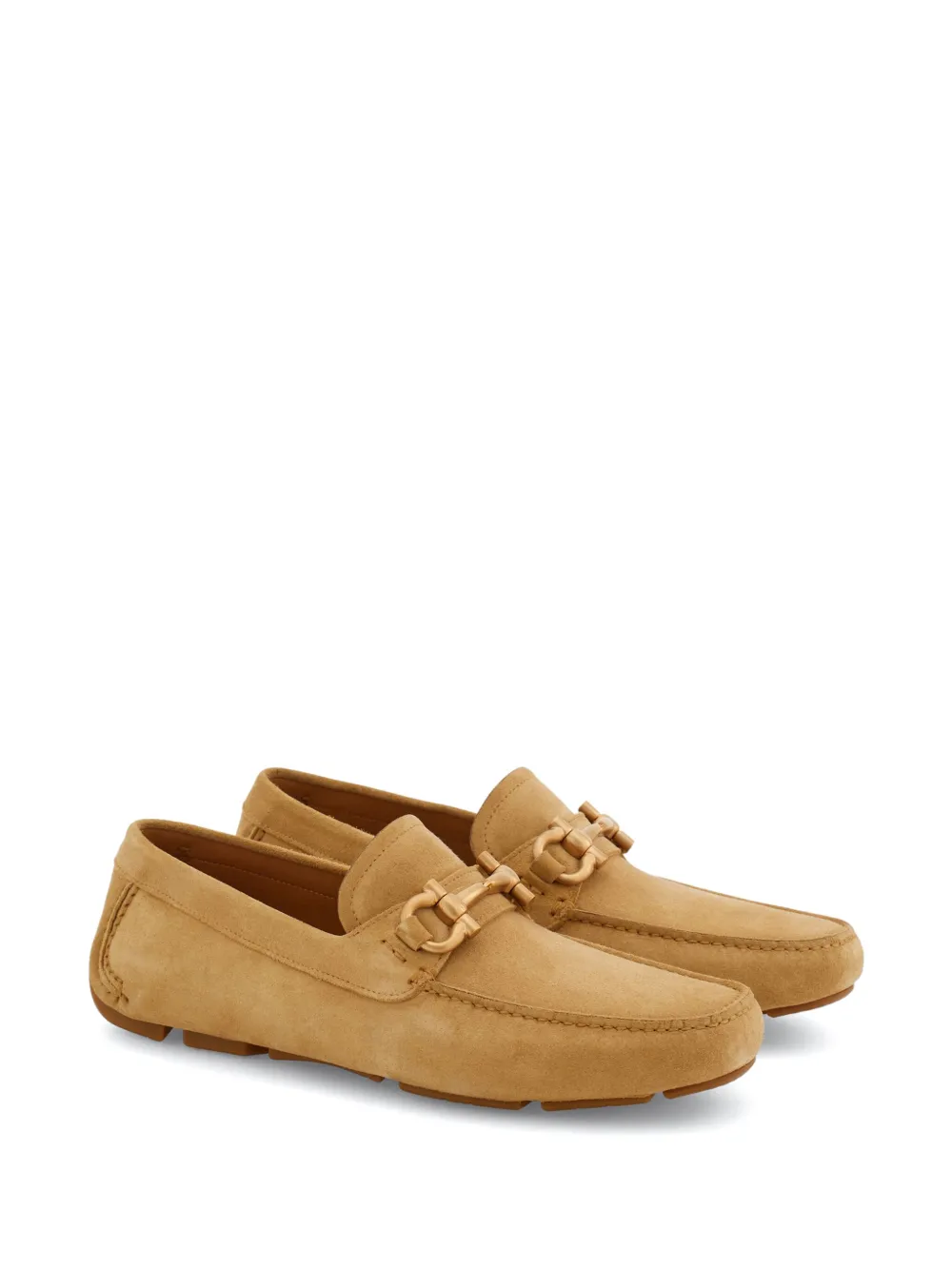 Ferragamo Gancini-plaque loafers Neutrals