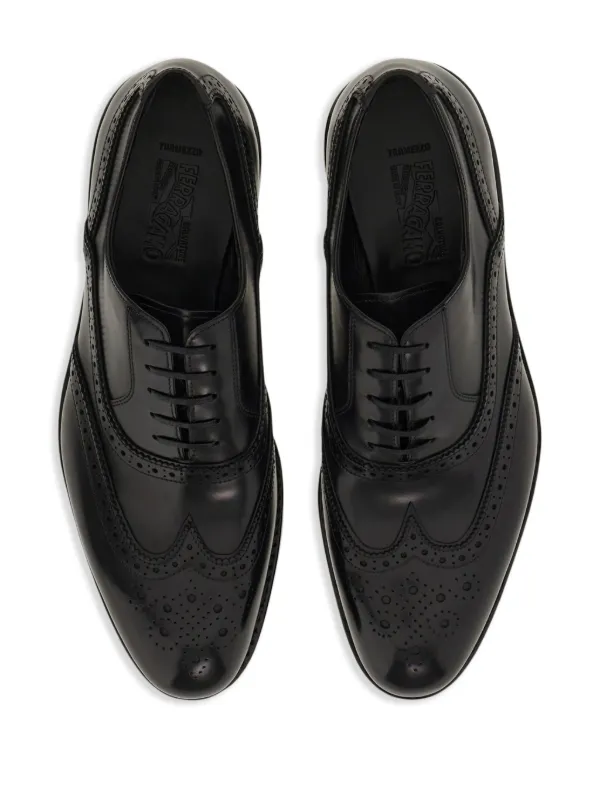 靴 FERRAGAMO tramezza 6.5 Black Ferragamo Tramezza Oxford Shoes | Black | FARFETCH