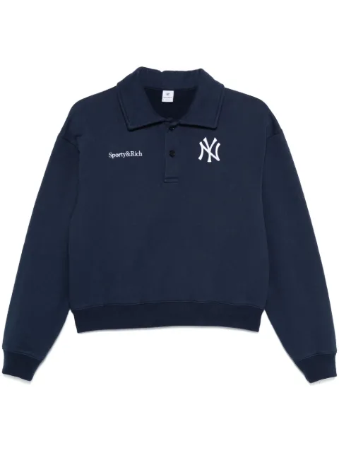 Sporty & Rich Yankees Serif polo top