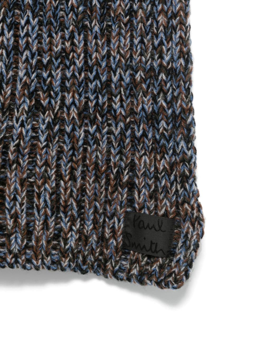 Shop Paul Smith Chunky Knitted Scarf In Blue