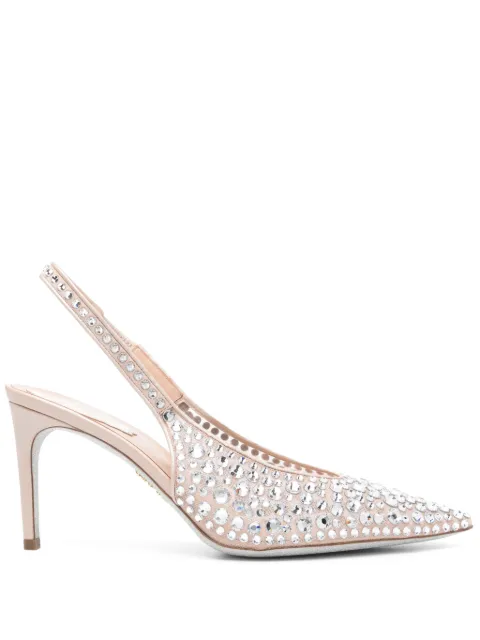 René Caovilla zapatillas con detalles de strass y tacón de 80mm