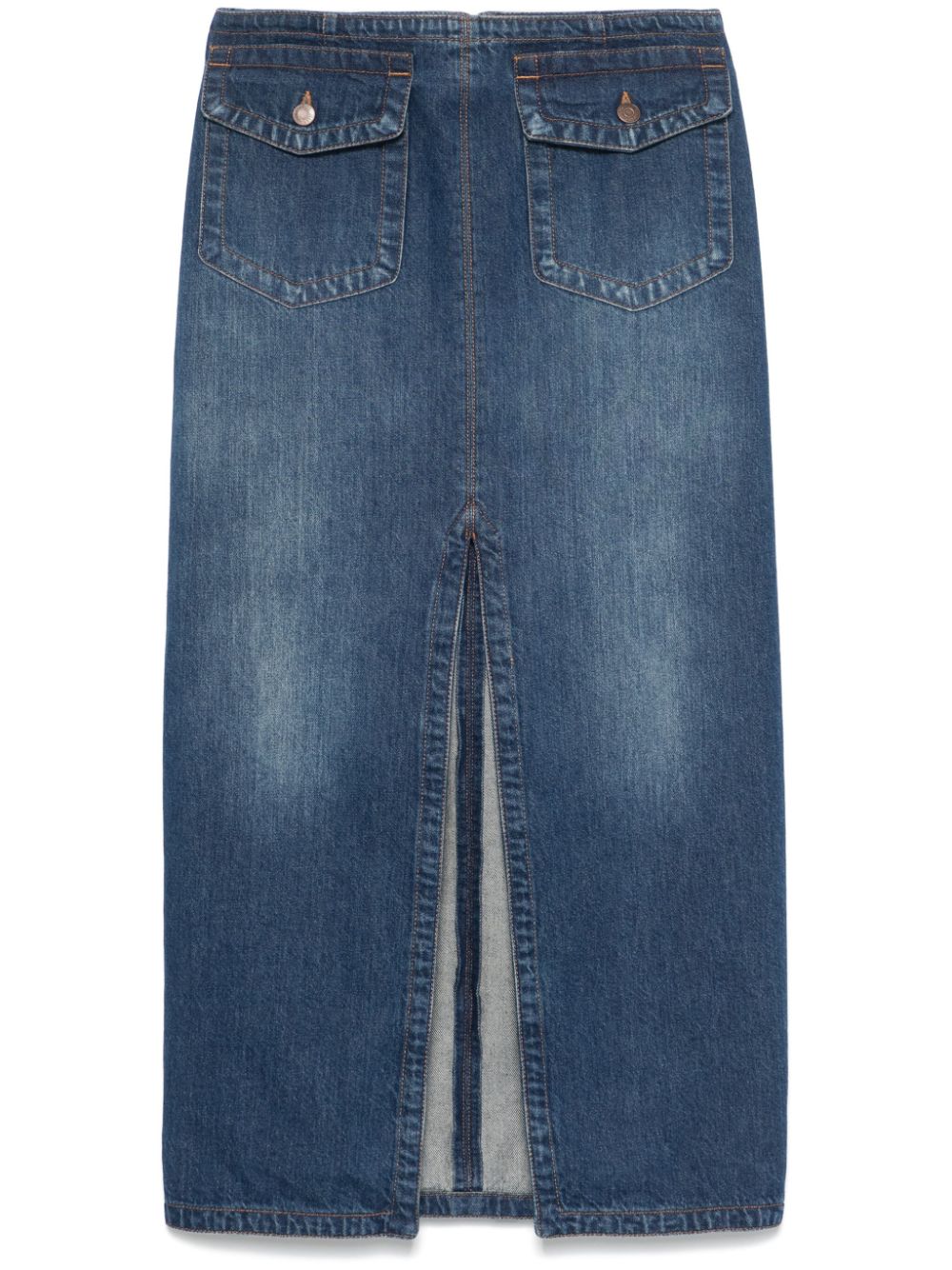 Chloé Denim Midi Skirt In Blue