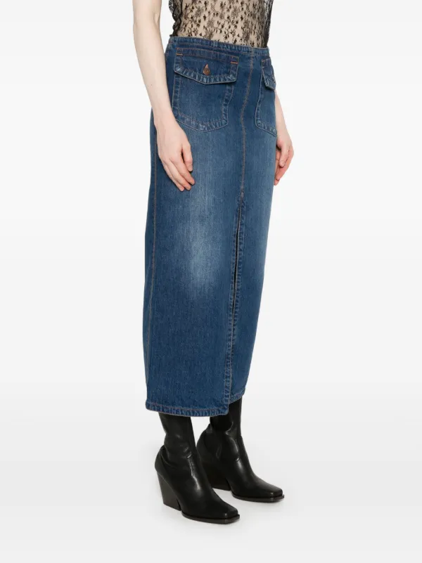 Chloé Denim Midi Skirt | Blue | FARFETCH BH