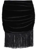 Amir Slama fringe-detail velvet skirt - Black