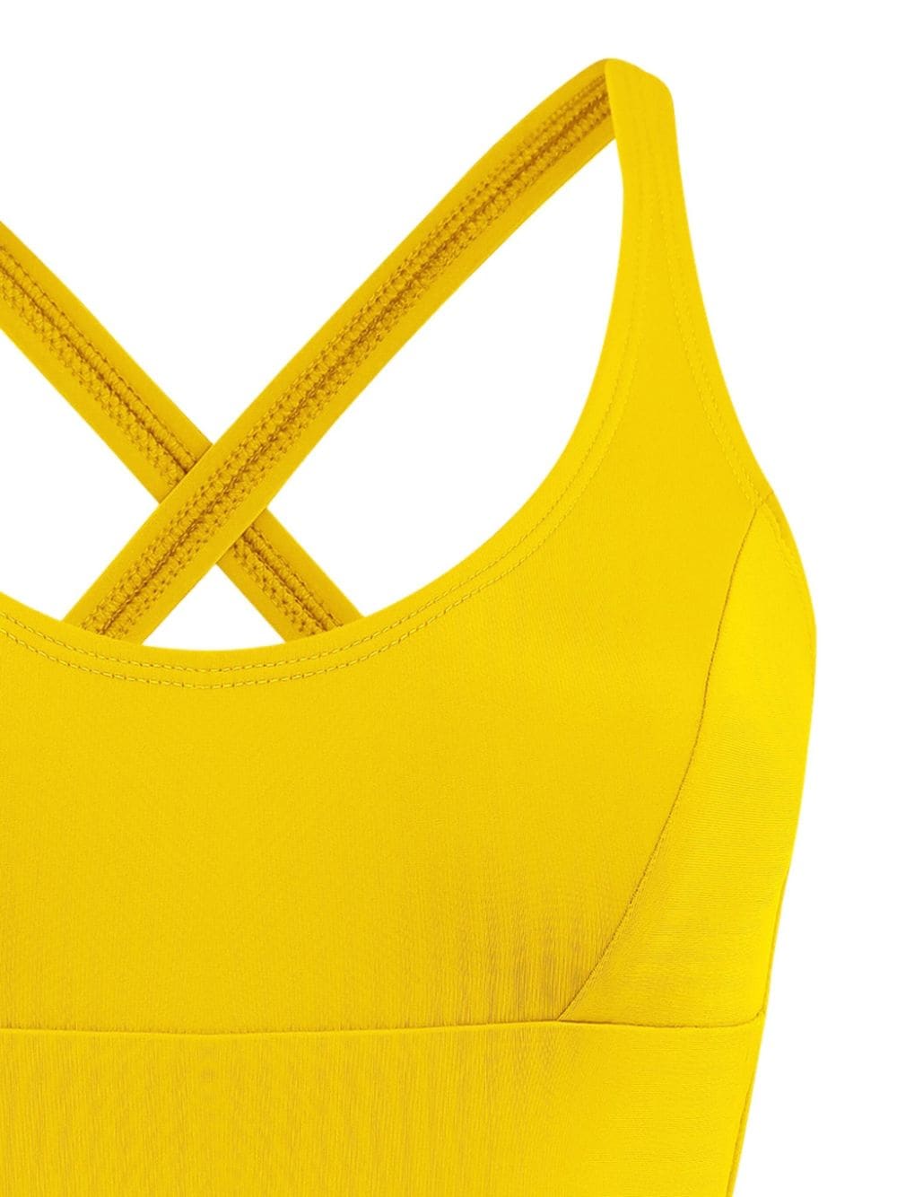 Shop Amir Slama Criss-cross Swimsuit In Yellow