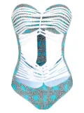 Amir Slama rope detailing one-piece - Blue