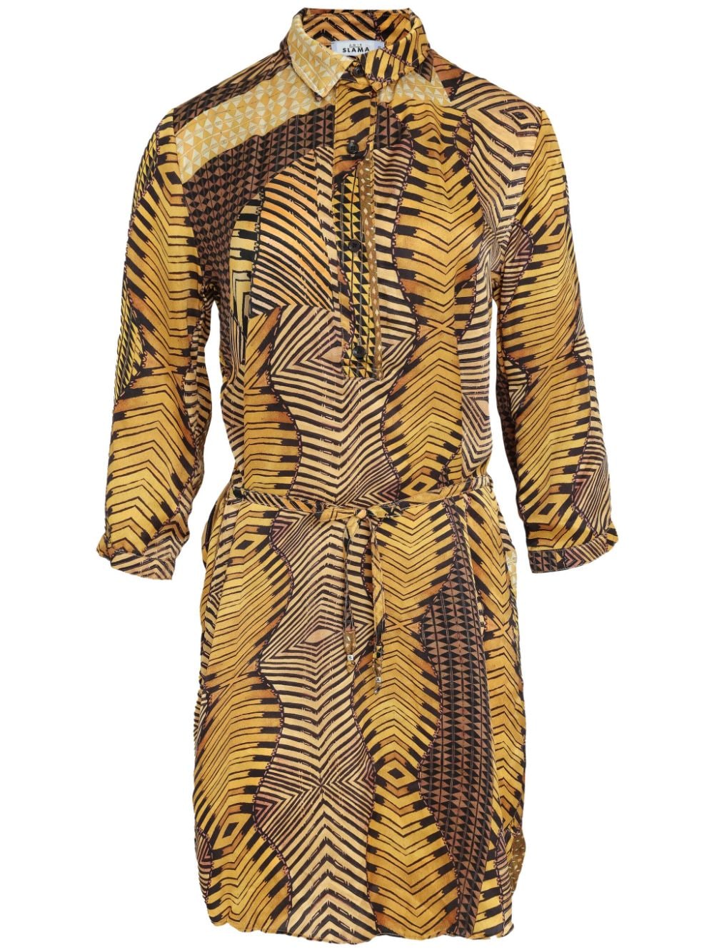 Amir Slama Abstract Print Dress In Yellow