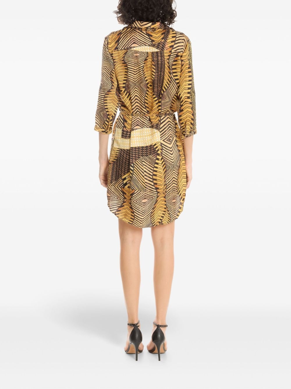 Shop Amir Slama Abstract Print Dress In Yellow