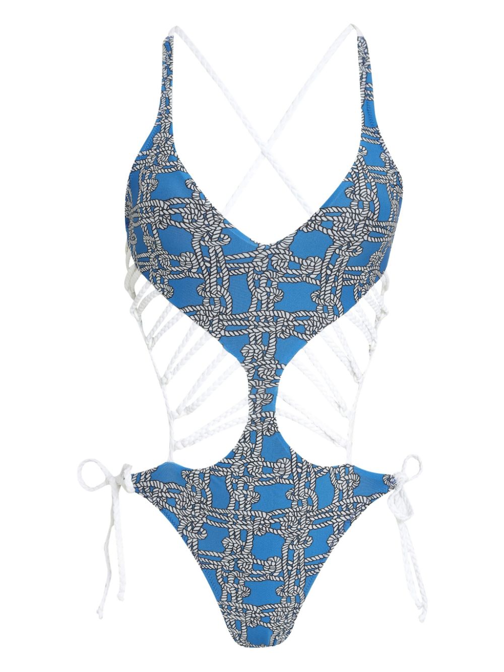 Amir Slama Rope-detailing Swimsuit In Blau