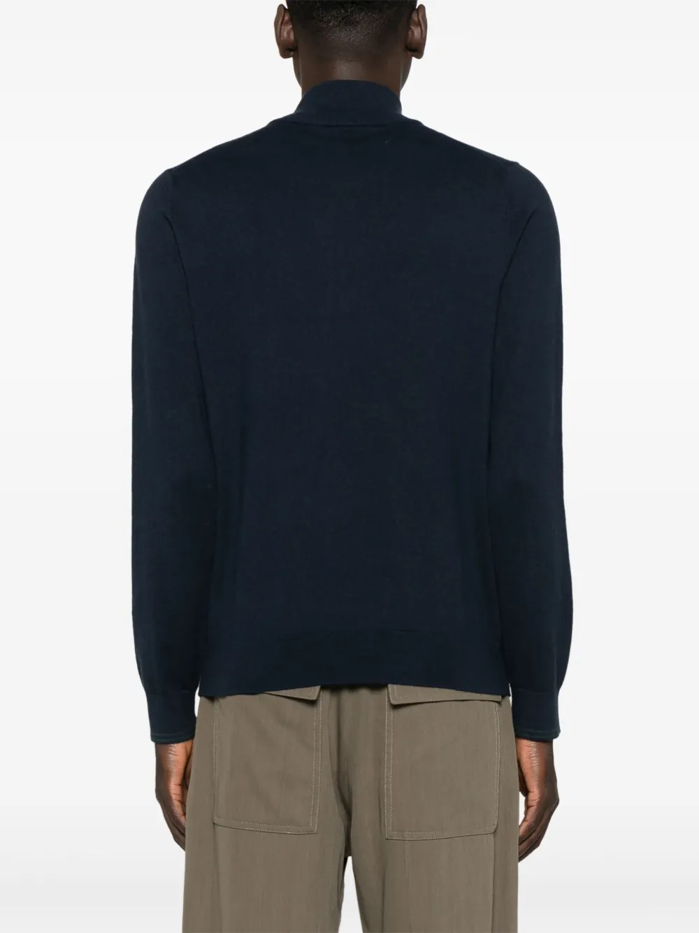 Paul Smith Trui met halve rits en zebralogo Blauw