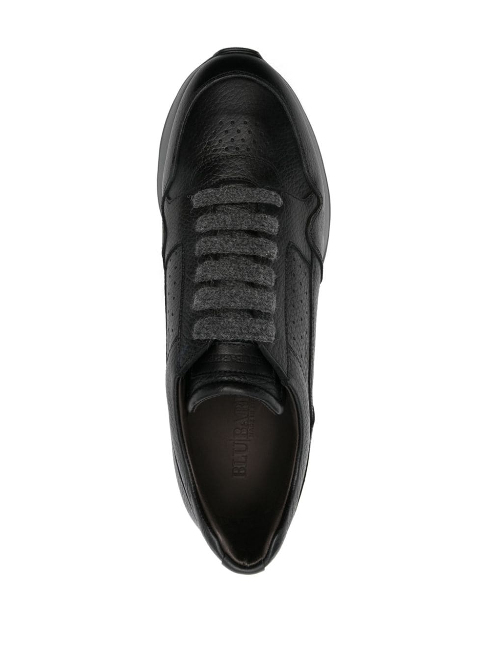 Shop Barrett Leather Sneakers In Black