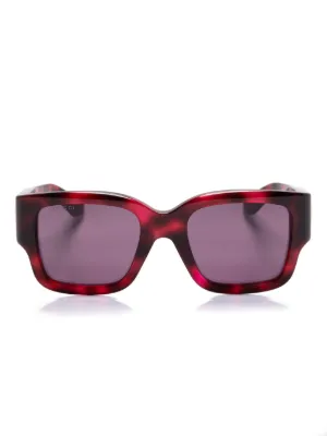 Gucci Eyewear スクエアフレーム サングラス | ピンク | FARFETCH JP