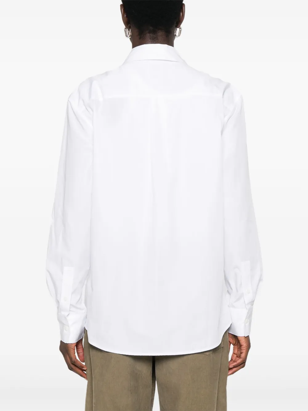 Shop Calvin Klein Cotton Poplin Shirt In White
