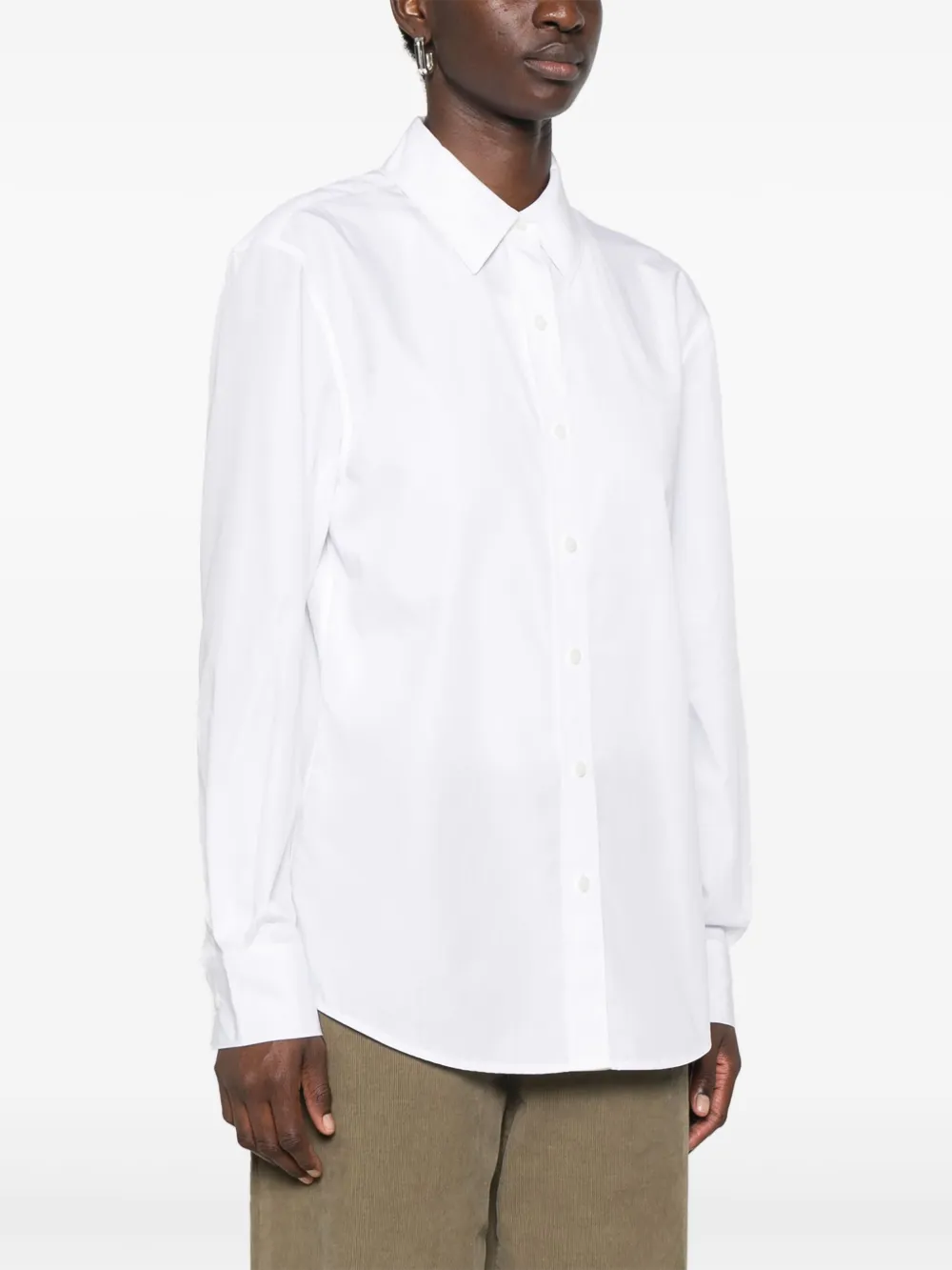 Shop Calvin Klein Cotton Poplin Shirt In White