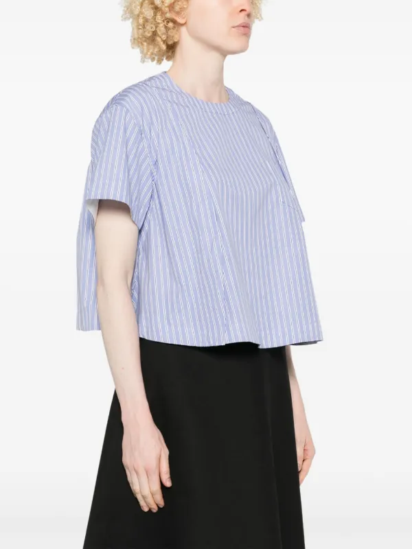 Sacai ストライプ シャツ | ブルー | FARFETCH JP