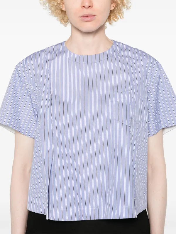 Sacai ストライプ シャツ | ブルー | FARFETCH JP