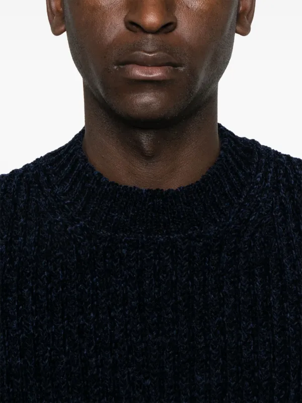 Junya Watanabe MAN Textured Knitted Sweater | Blue | FARFETCH TW
