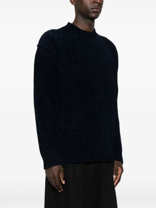 Junya Watanabe MAN Textured Knitted Sweater | Blue | FARFETCH