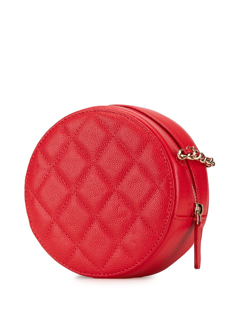 Cheap HOT SALE CHANEL 2019 Quilted Caviar Round Clutch With Chain crossbody bag Women