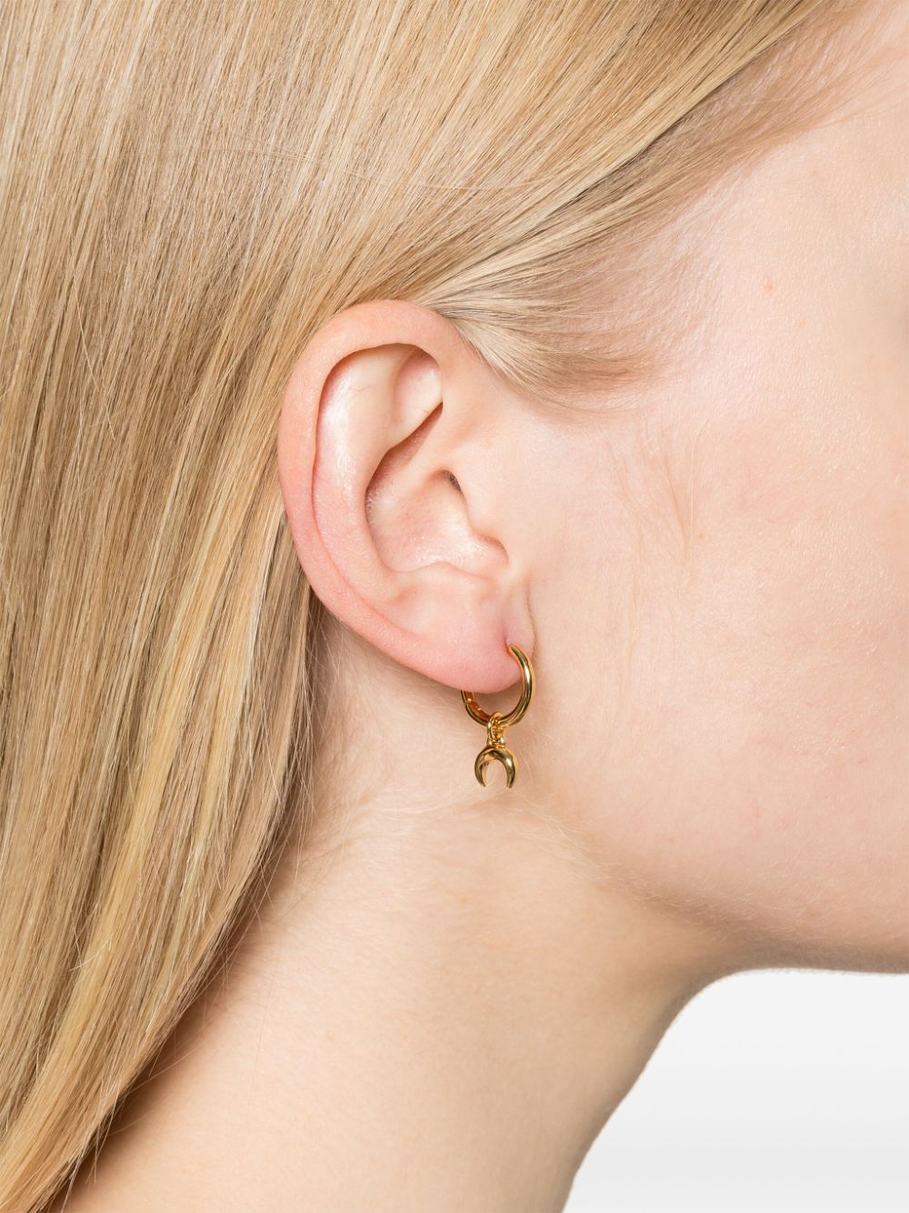 Shop Marine Serre Mini Moon Single Earring In Gold