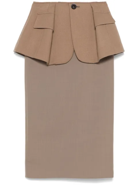 sacai falda con cintura peplum
