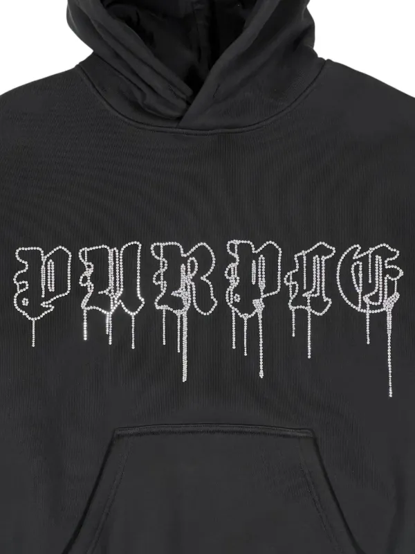 Purple Brand Crystal Gothic Drip パーカー | ブラック