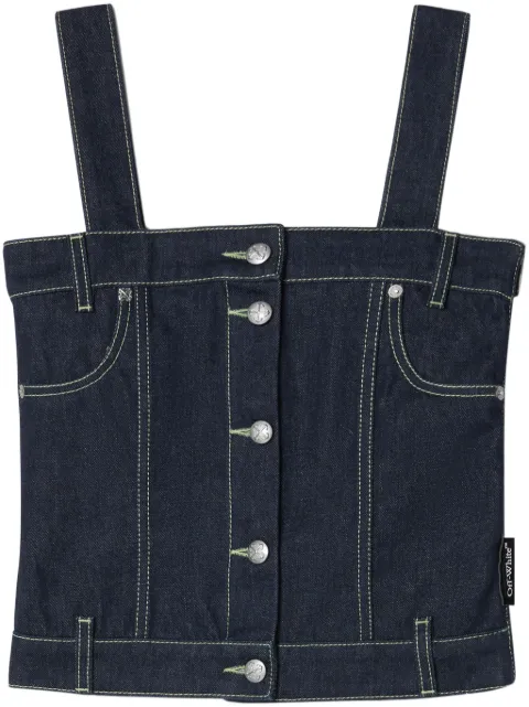 Off-White Blusa jeans estilo corset