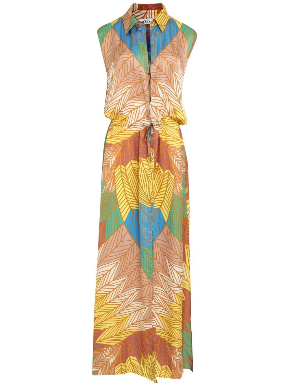 Amir Slama Graphic-print Maxi Dress In Orange