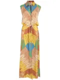 Amir Slama graphic-print maxi dress - Orange