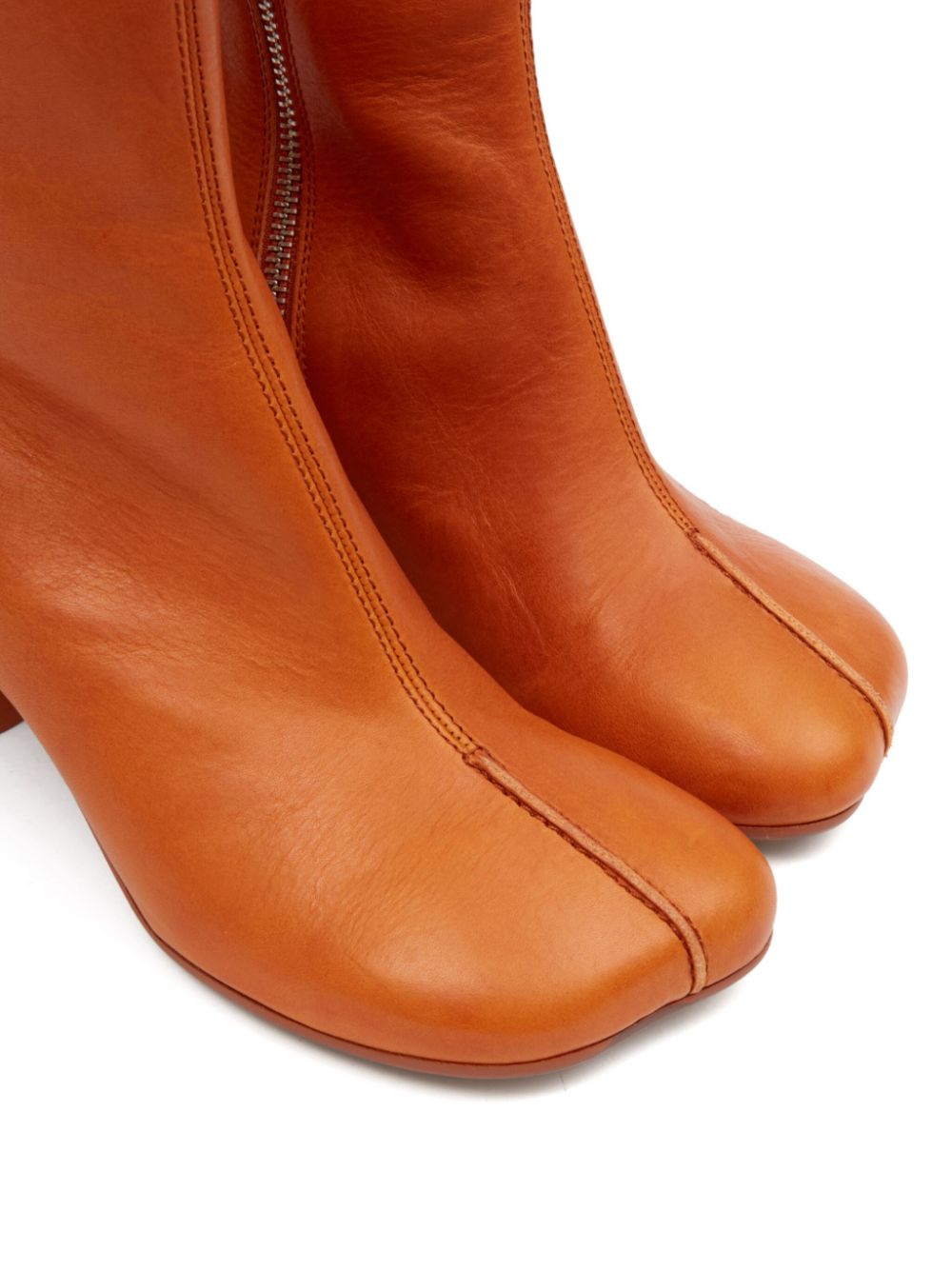 MM6 Maison Margiela 70 mm Stitch-out leren laarzen Oranje