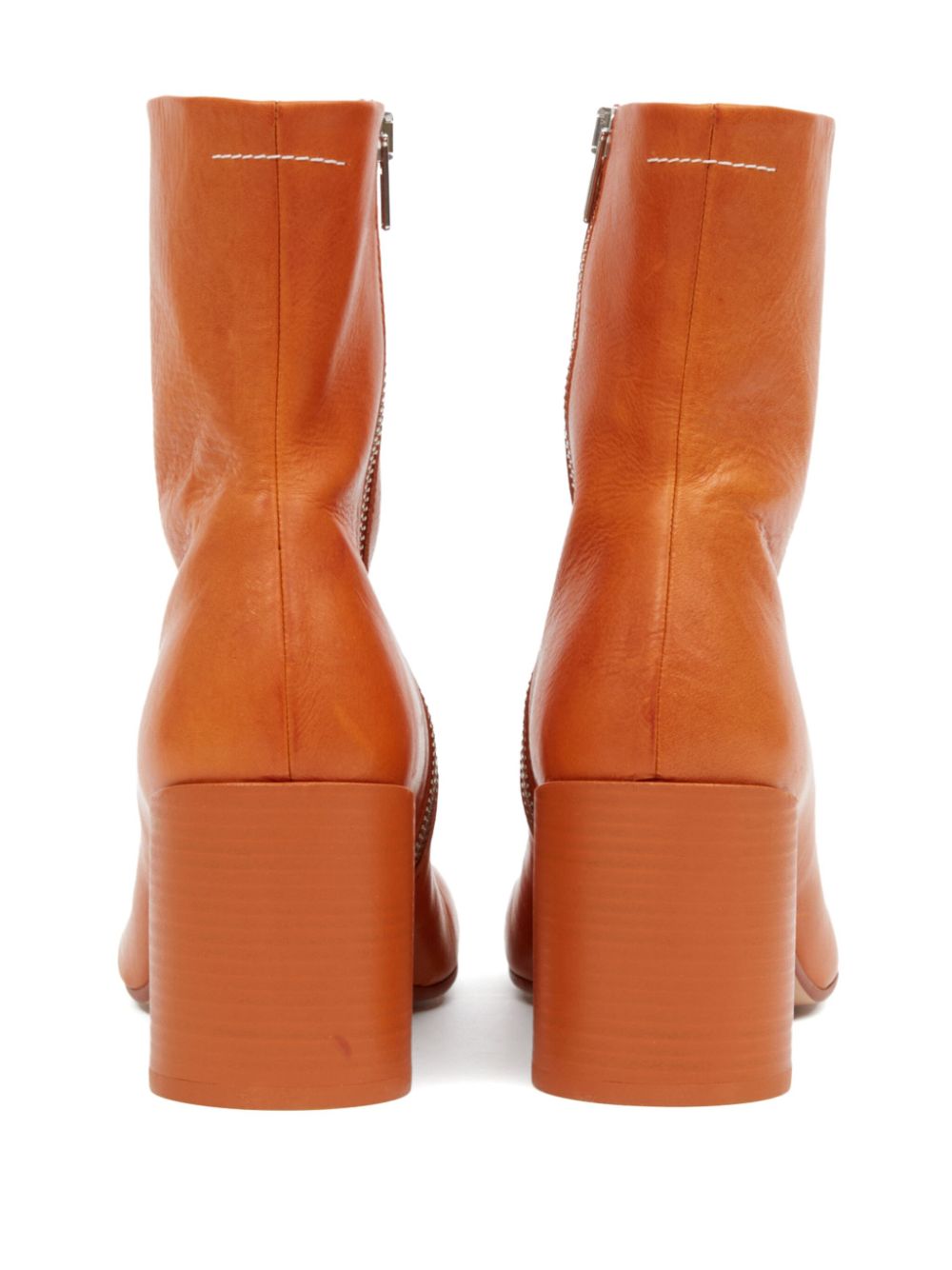 MM6 Maison Margiela 70 mm Stitch-out leren laarzen Oranje