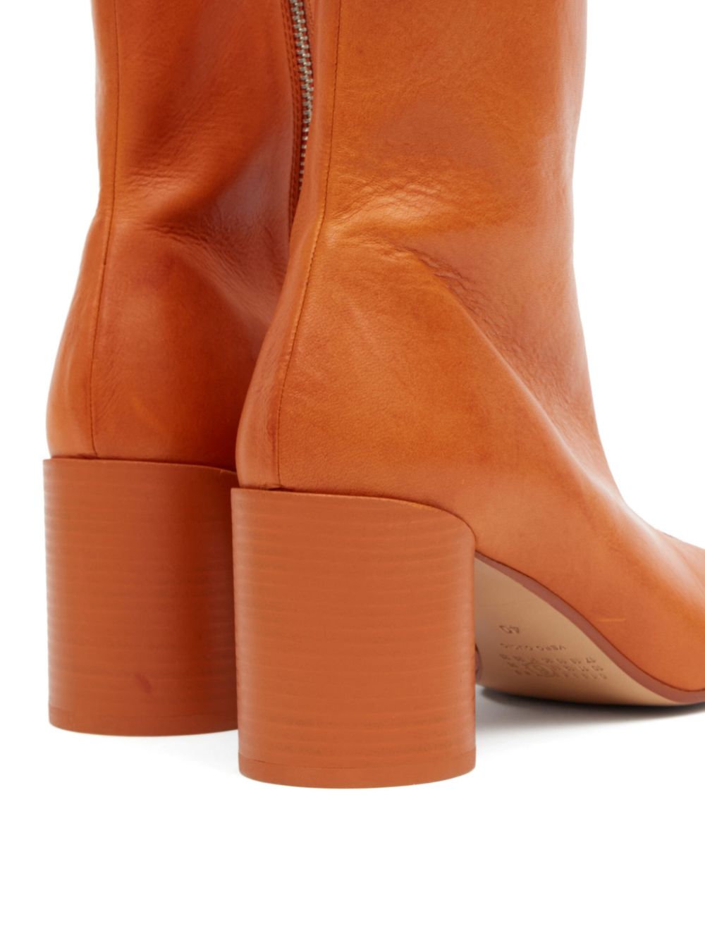 MM6 Maison Margiela 70 mm Stitch-out leren laarzen Oranje