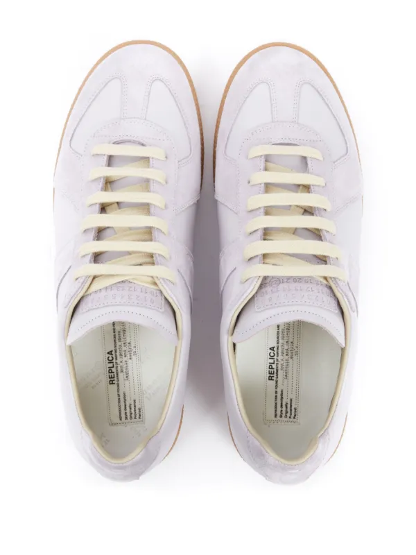 ※ れぇんれぇん  Maison Margiela Maison Margiela Cracked Paint Leather GAT - Size 41 - White