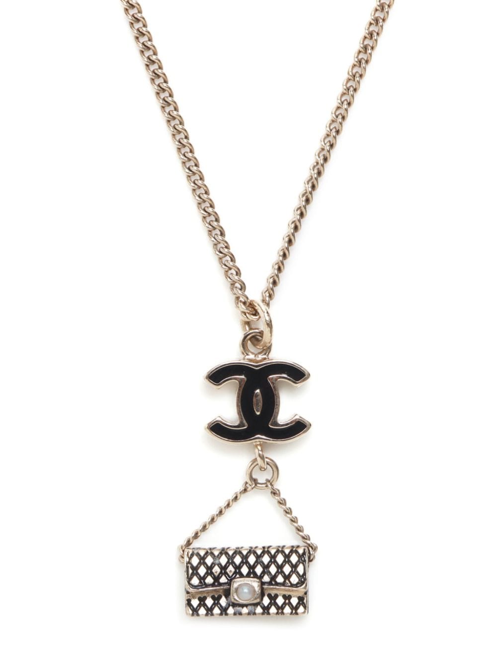 CHANEL Pre-Owned 2009 CC bag pendant necklace - Goud