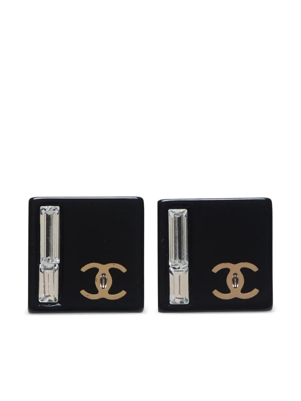 CHANEL Pre-Owned 2007 CC square earrings – Black