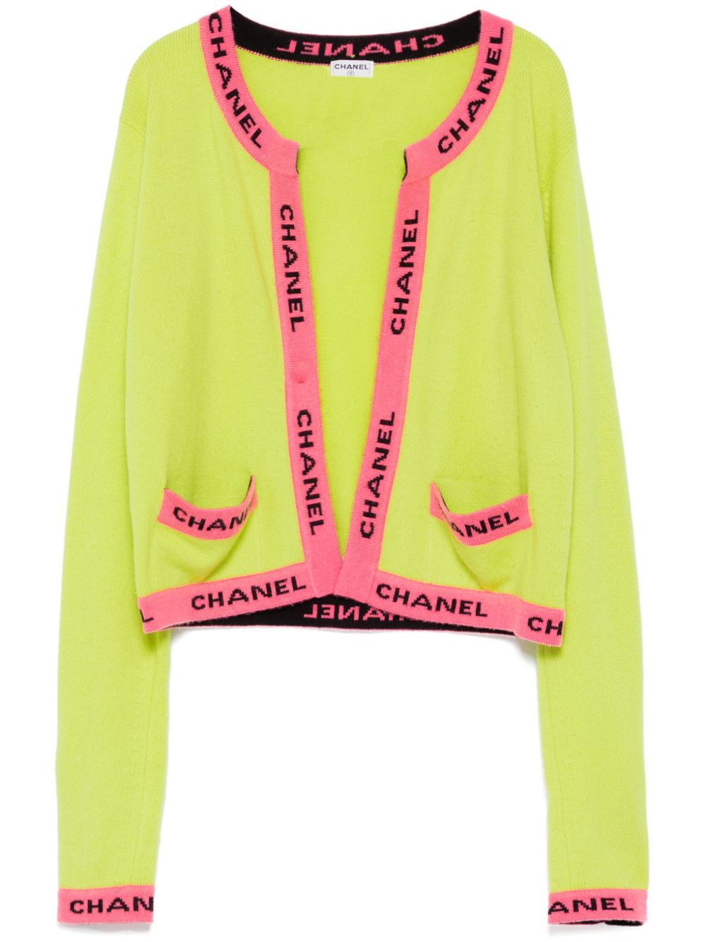 CHANEL 1995 logo trim cardigan Women