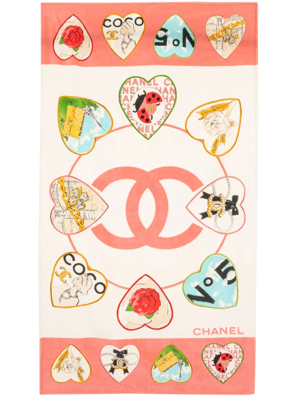 Affordable CHANEL 1990-2000s Valentine beach towel Women