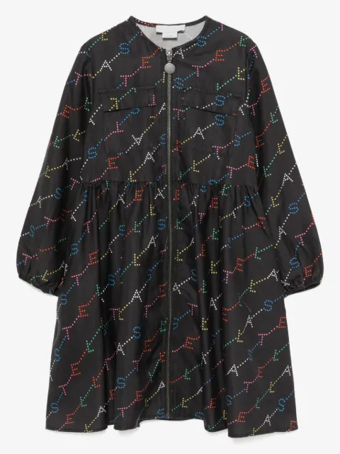 Stella McCartney Kids logo print zip-up dress