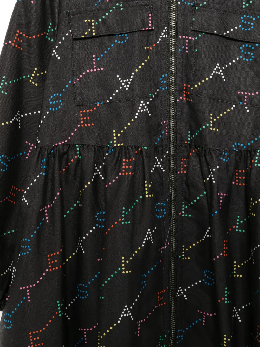 Stella McCartney Kids Jurk met logoprint en rits Zwart