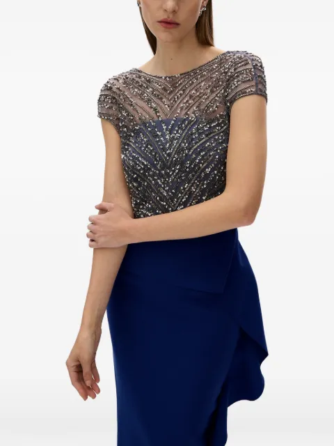 Rachel Gilbert sequin-embellished ruffled maxi dress
