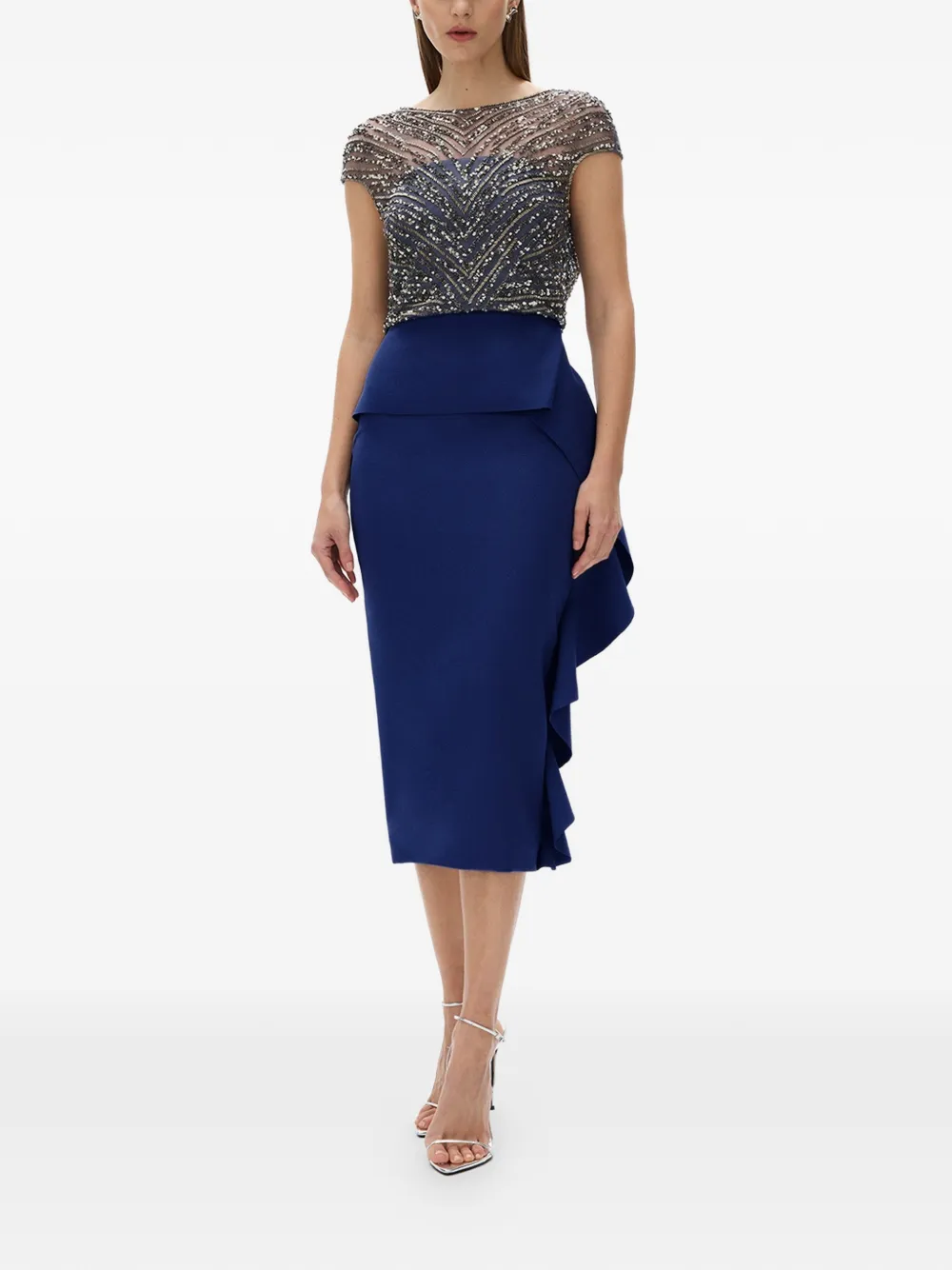 Rachel Gilbert Jurk verfraaid met pailletten Blauw