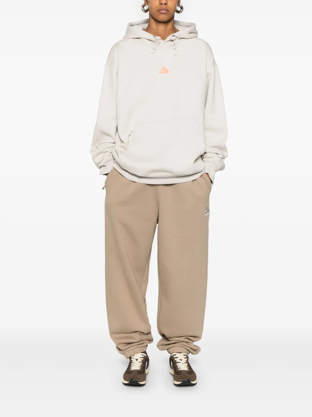 Nike Trainingsbroek met geborduurd logo Beige