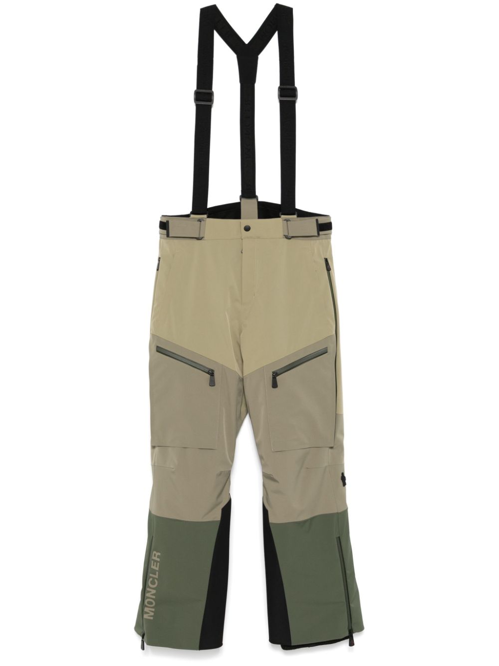 Shop Moncler Colour-block Trousers In Green